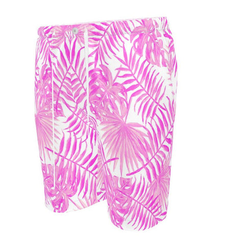 Palm Print Silk Shorts