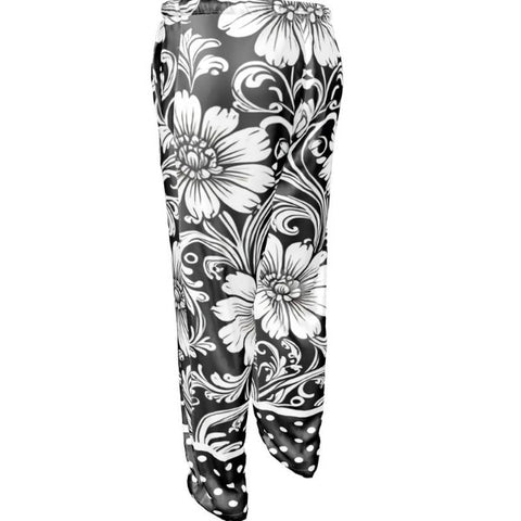Silk Floral Print witn Polka-dots Trousers