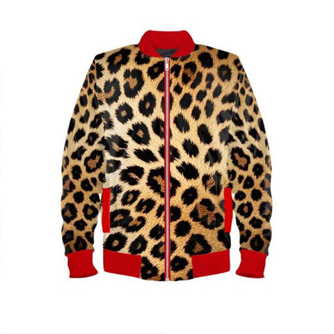 Leopard Print Bomber Jacket