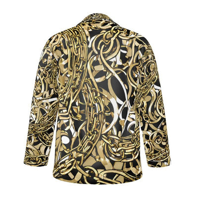 Gold Chains Silk Pajama Shirt